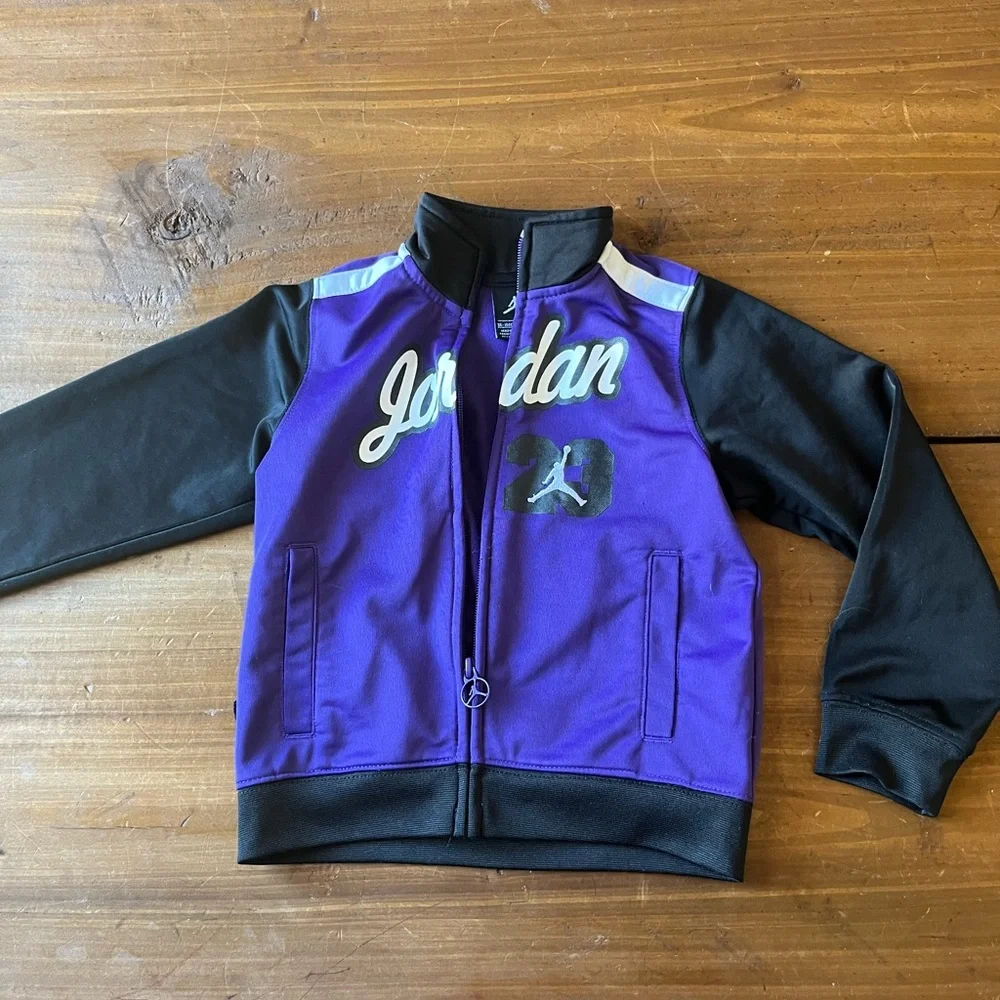 4T Toddler Jordan Black and Purple Zip-Up Jacket - Picture 2 of 6